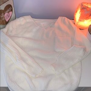 Knit white sweater
